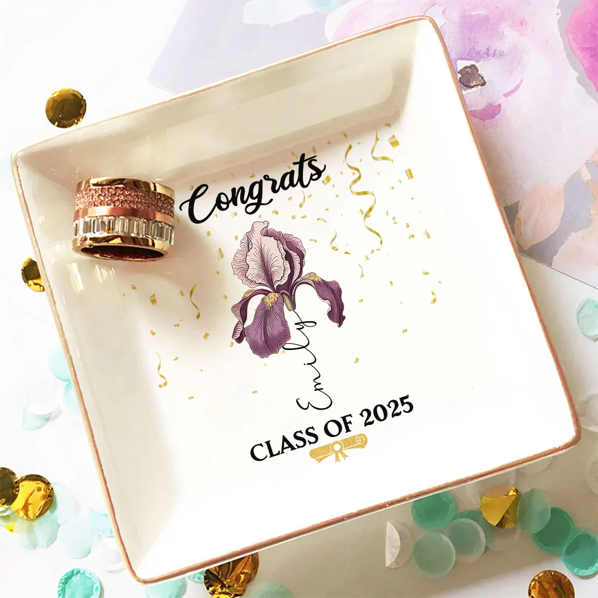 You Did It - Personalized Custom Jewelry Dish - Image 4