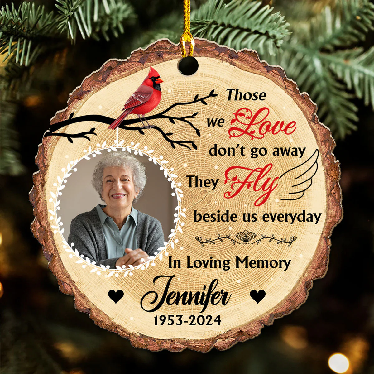 You Fly Beside Us - Personalized Custom Wood Ornament - Image 2