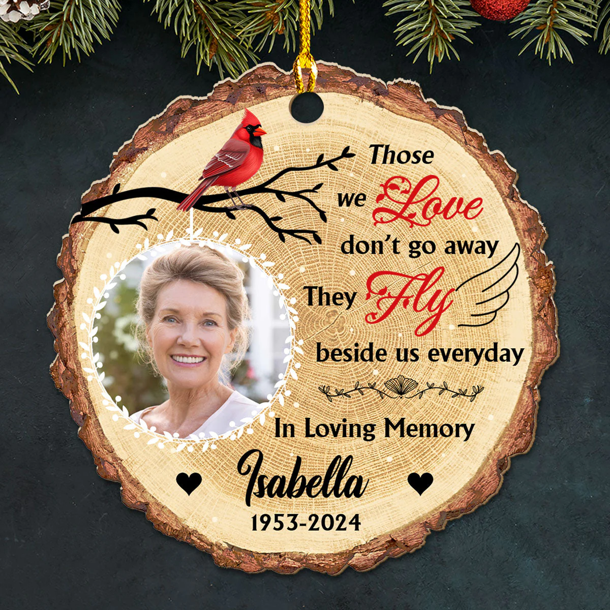 You Fly Beside Us - Personalized Custom Wood Ornament - Image 3