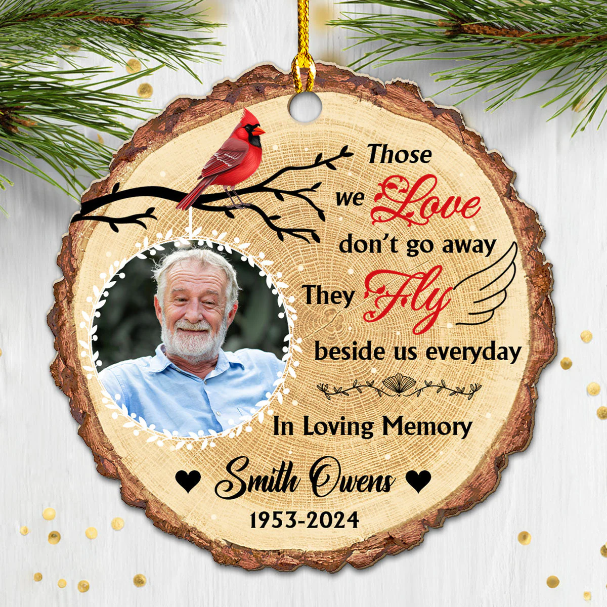 You Fly Beside Us - Personalized Custom Wood Ornament - Image 4