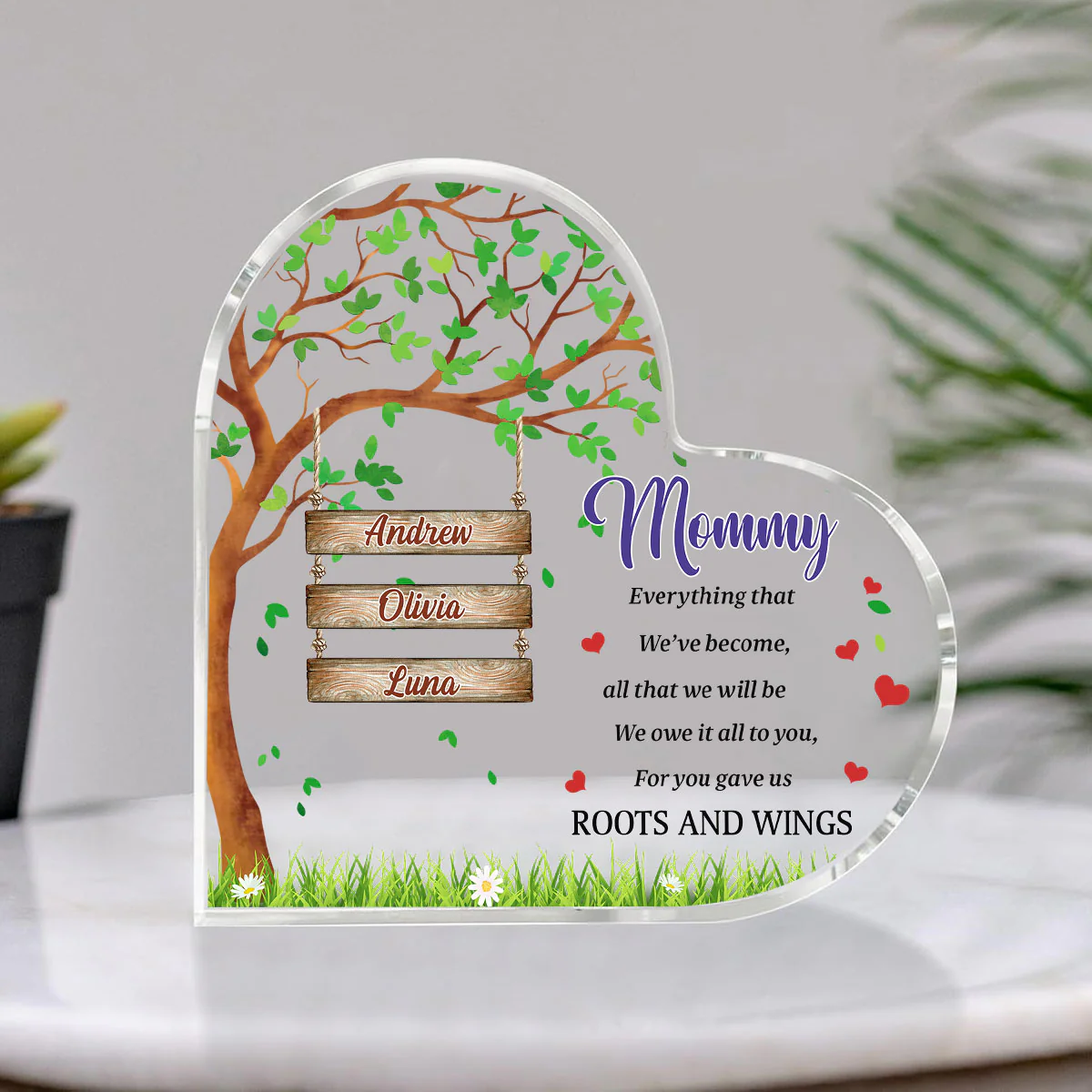 You Gave Us Roots And Wings - Personalized Custom Acrylic Plaque - Image 2