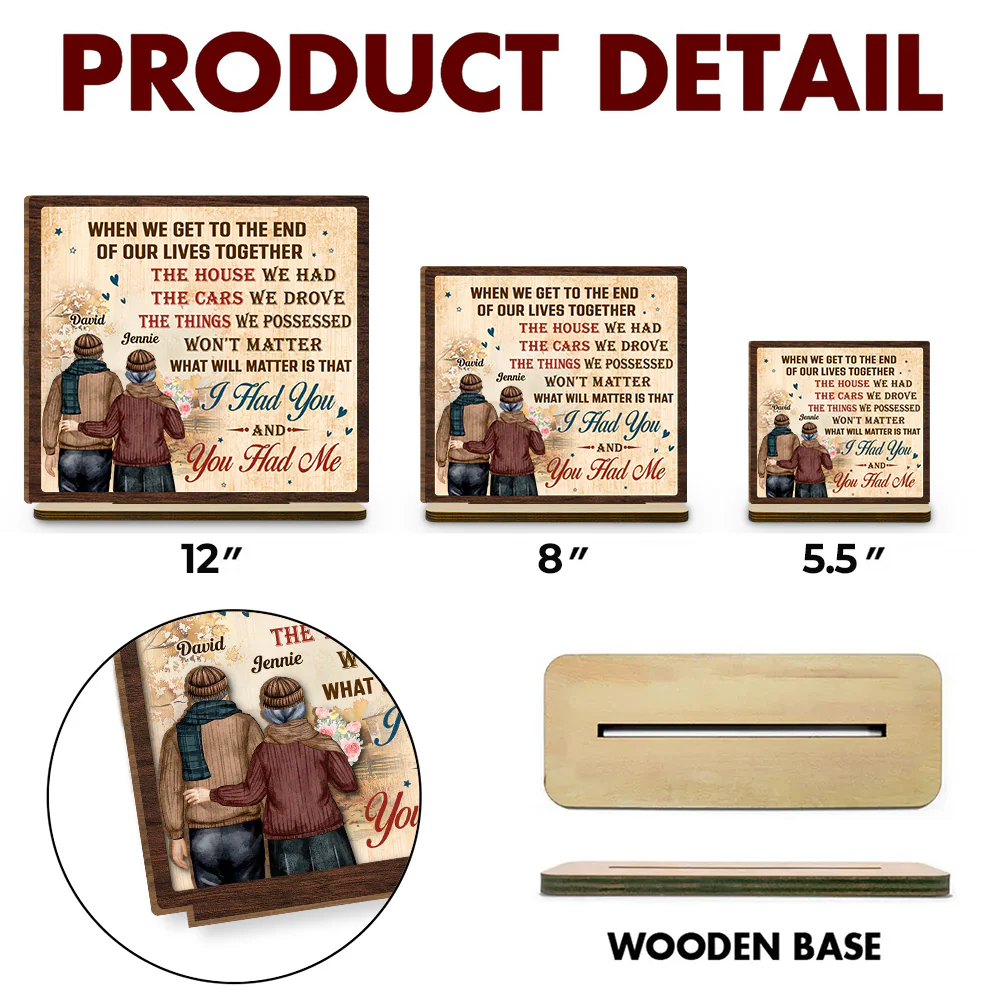 You Had Me - Personalized Custom 2-Layer Wood Plaque With Flat Base - Image 5