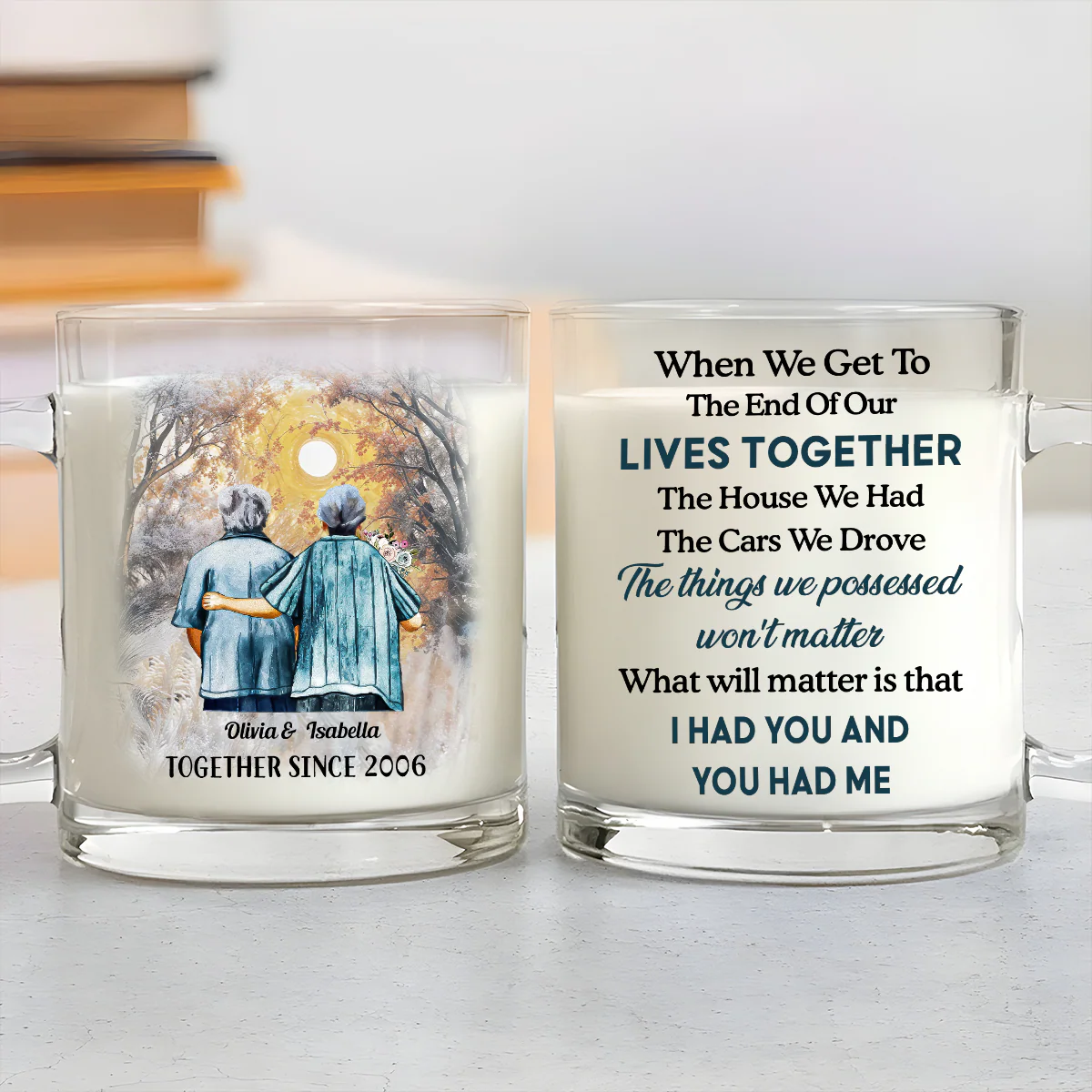 You Had Me - Personalized Custom Glass Mug - Image 4