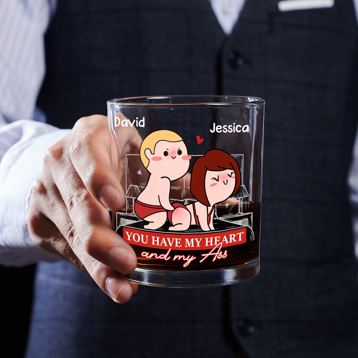 You Have All Of Me - Personalized Custom Whiskey Glass - Image 3
