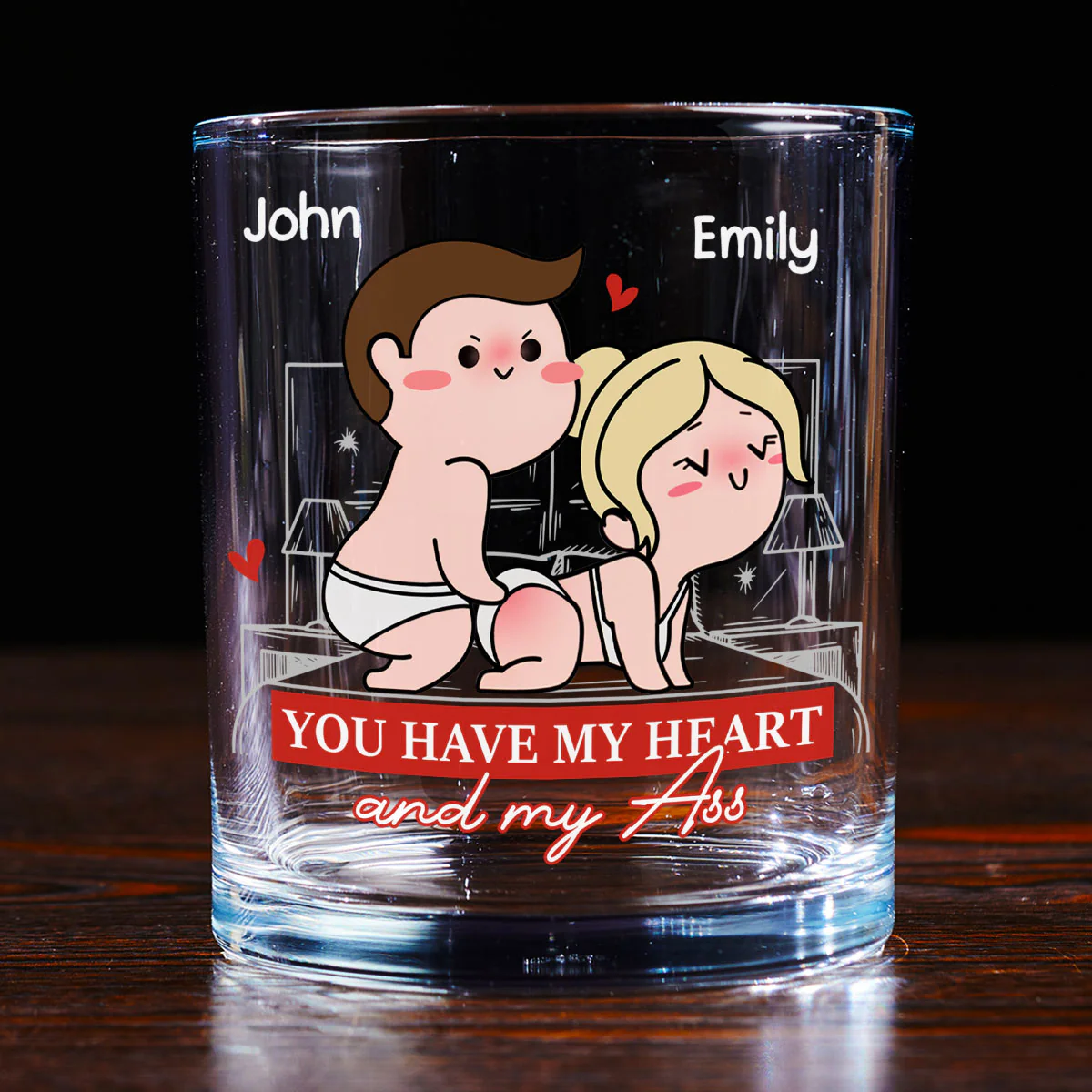 You Have All Of Me - Personalized Custom Whiskey Glass - Image 4