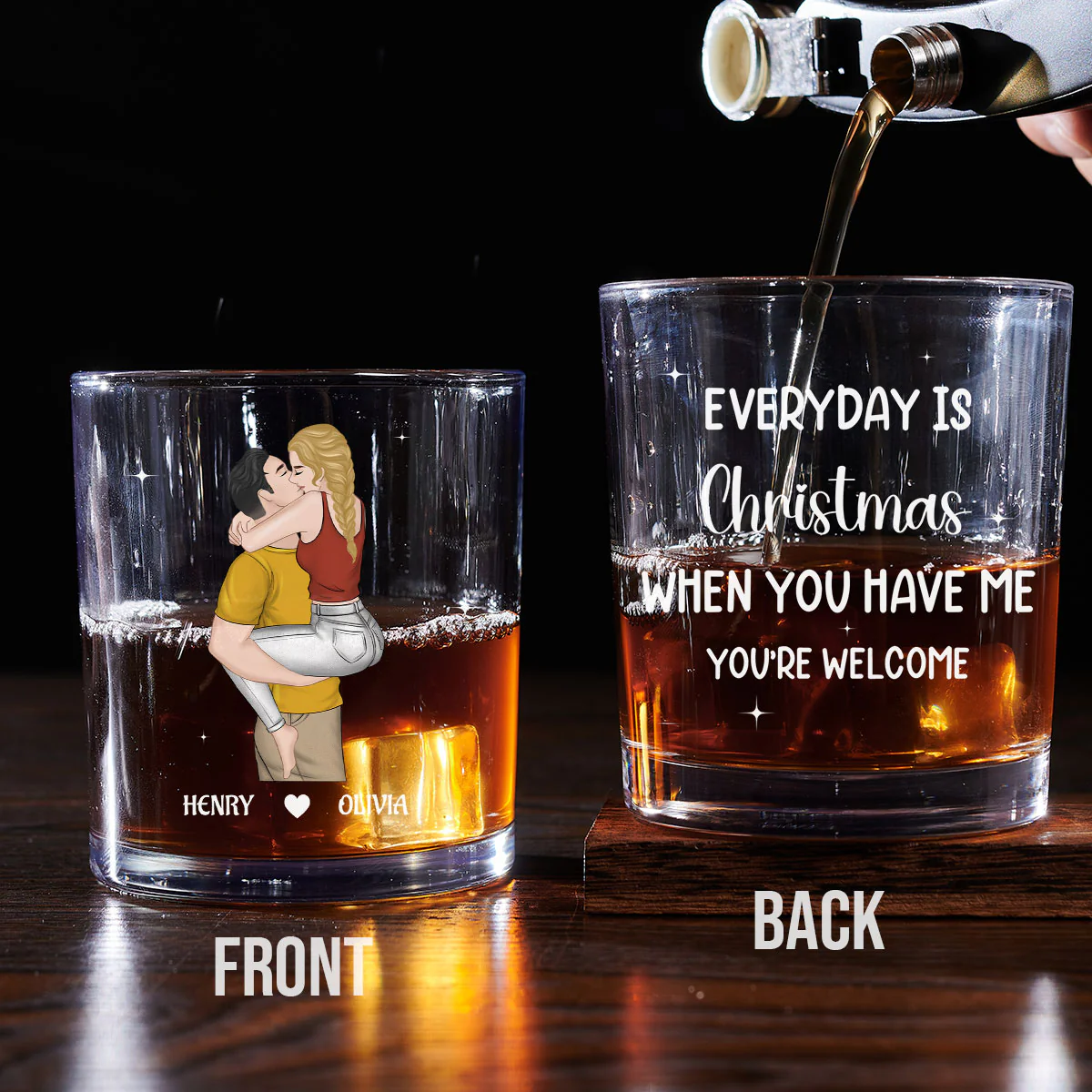 You Have Me - Personalized Custom Whiskey Glass - Image 2