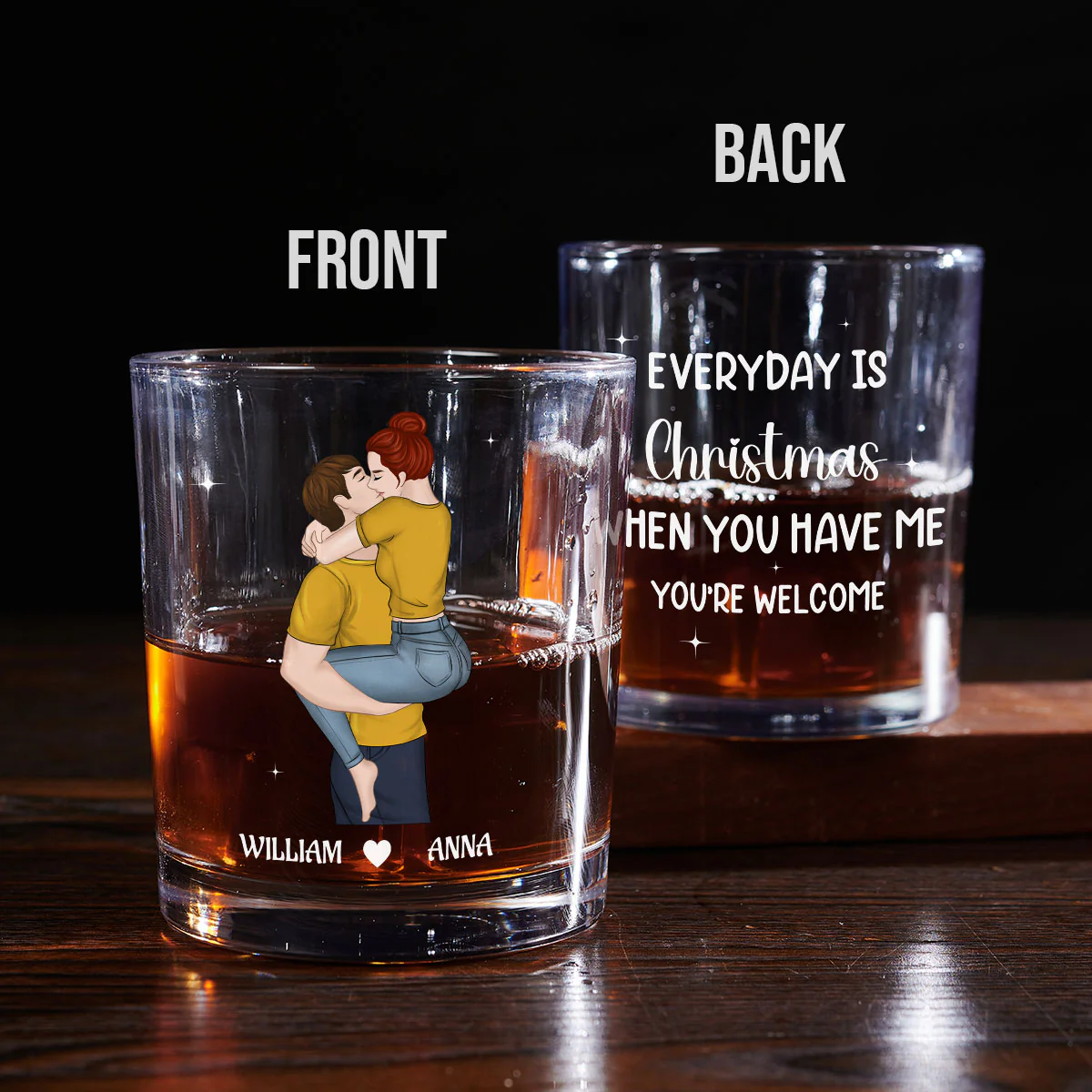You Have Me - Personalized Custom Whiskey Glass - Image 3