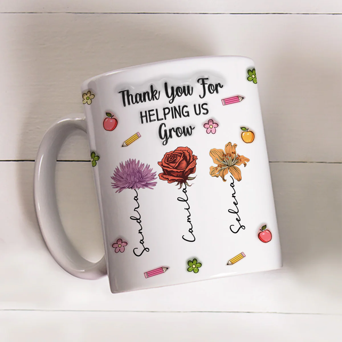 You Help Us Grow Every Day - Personalized Custom 3D Inflated Effect Mug - Image 2