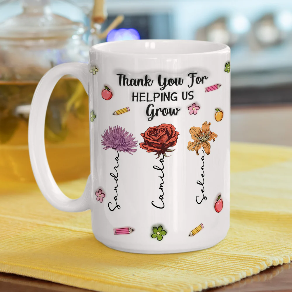 You Help Us Grow Every Day - Personalized Custom 3D Inflated Effect Mug - Image 5