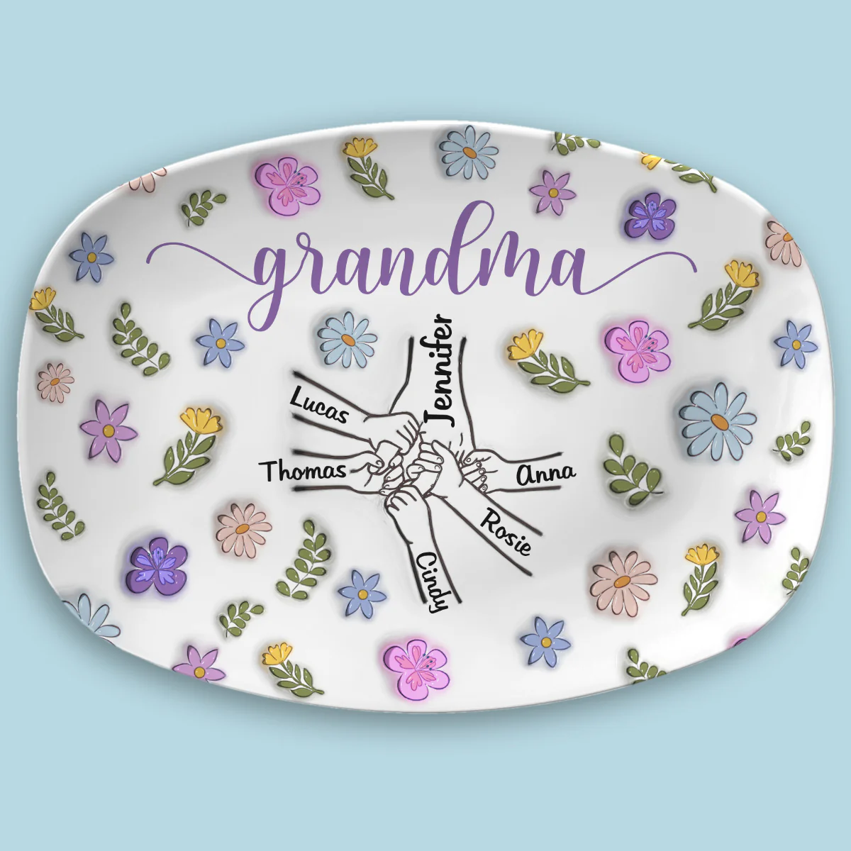 You Hold My Hand And My Heart - Personalized Custom 3D Inflated Effect Platter
