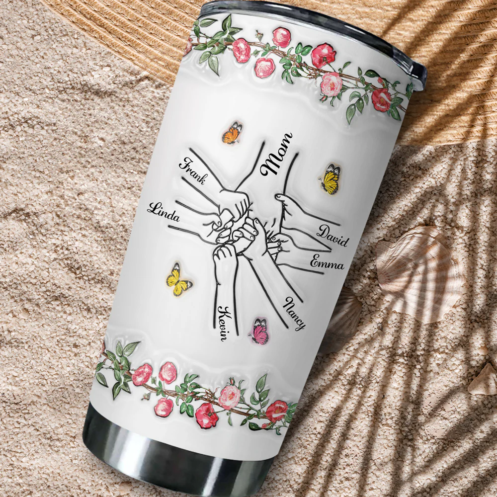 You Hold My Hand And My Heart - Personalized Custom 3D Inflated Effect Tumbler - Image 6