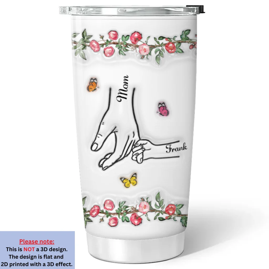You Hold My Hand And My Heart - Personalized Custom 3D Inflated Effect Tumbler - Image 8