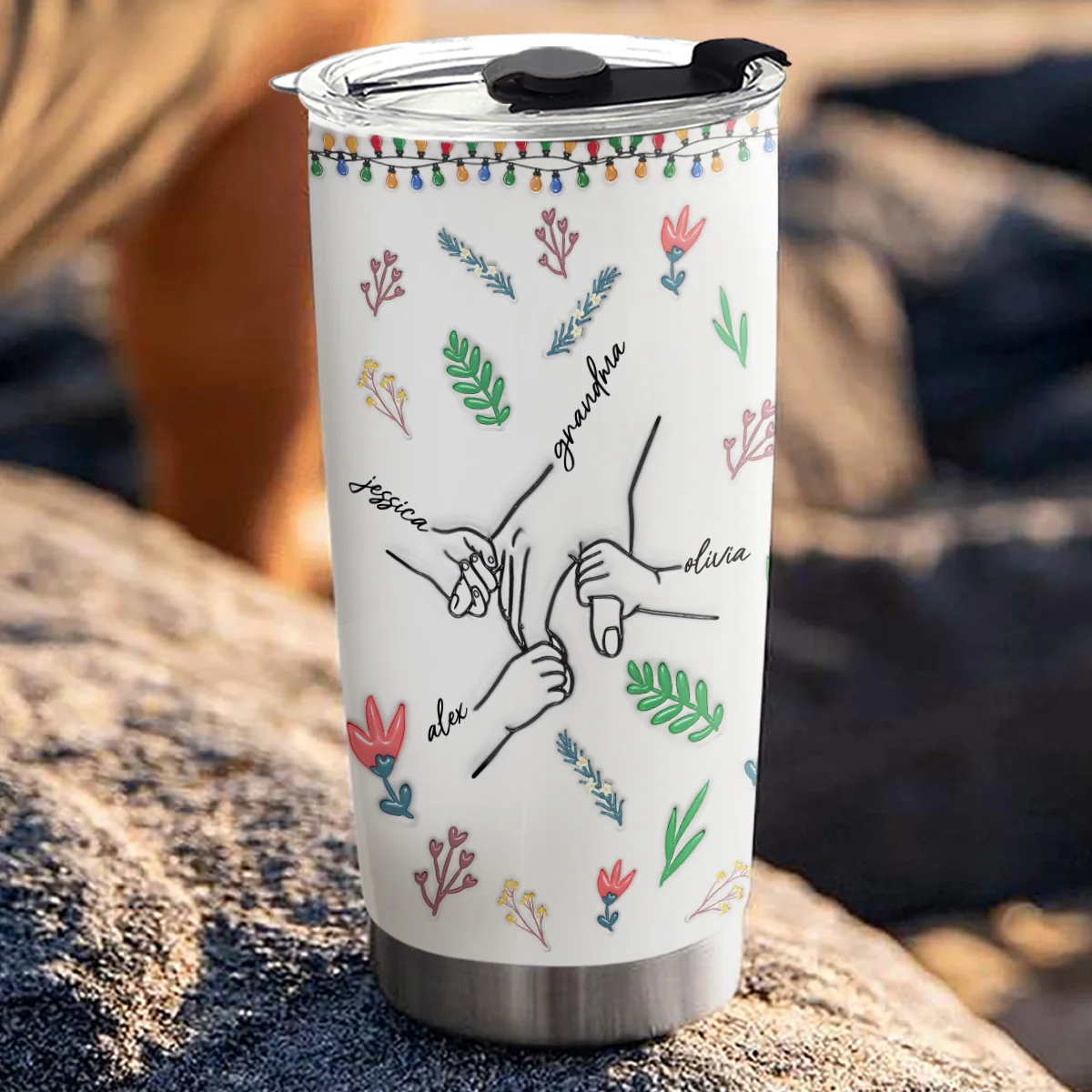You Hold My Hand - Personalized Custom 3D Inflated Effect Tumbler - Image 3