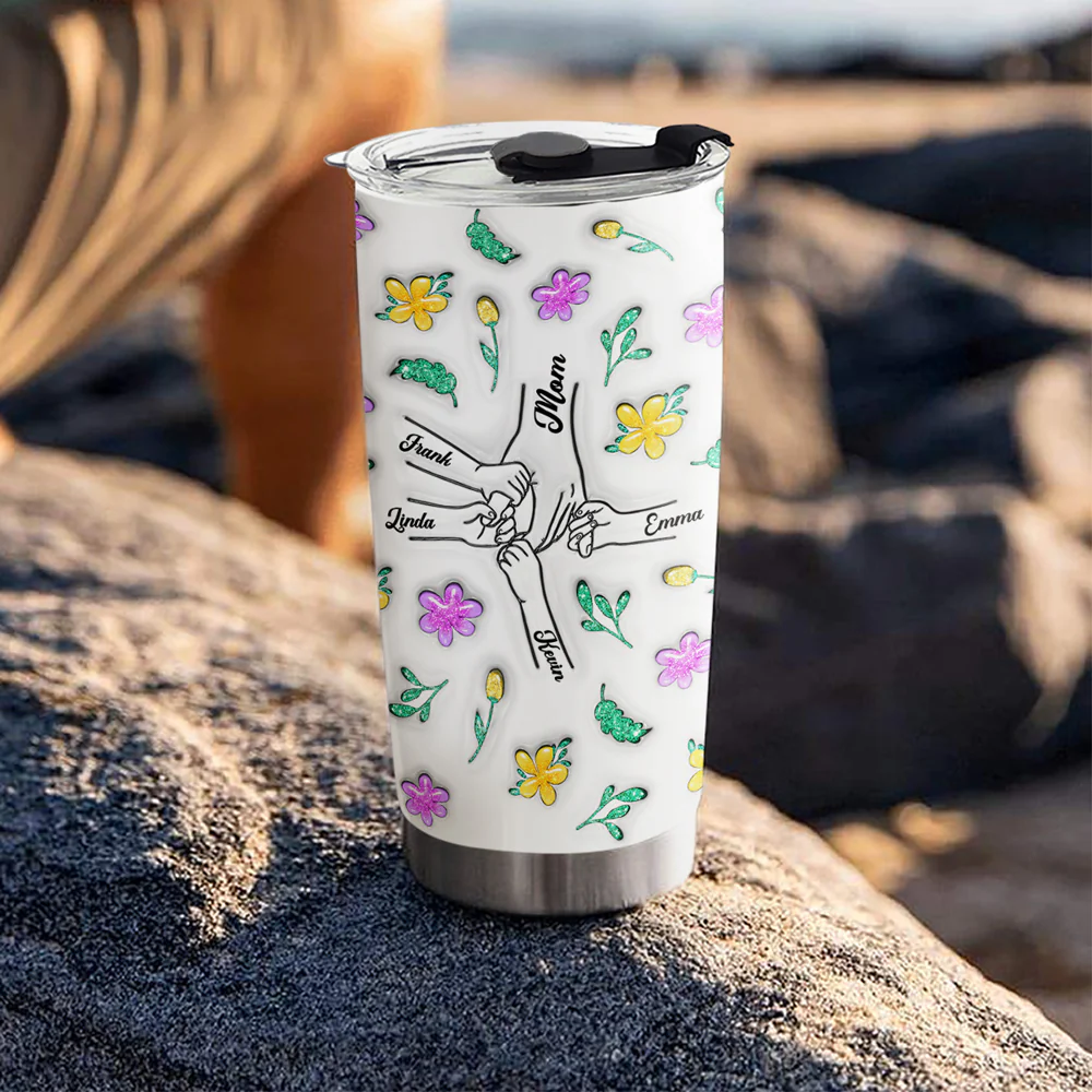 You Hold Our Hands, Also Our Hearts - Personalized Custom 3D Inflated Effect Tumbler - Image 4