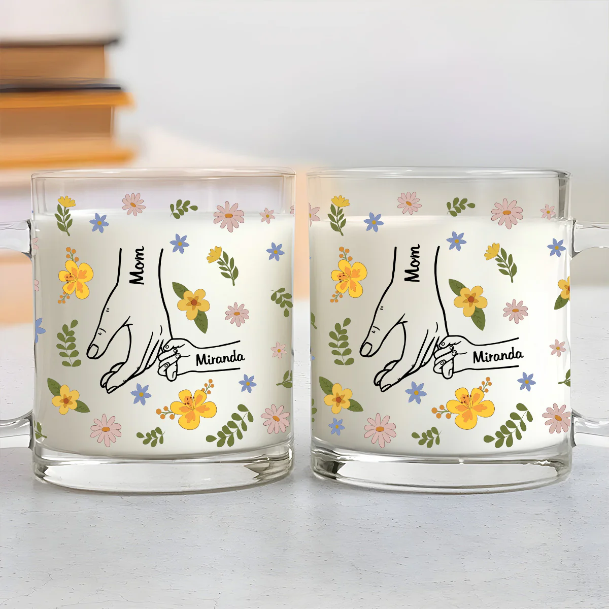 You Hold Our Hearts - Personalized Custom Glass Mug - Image 3