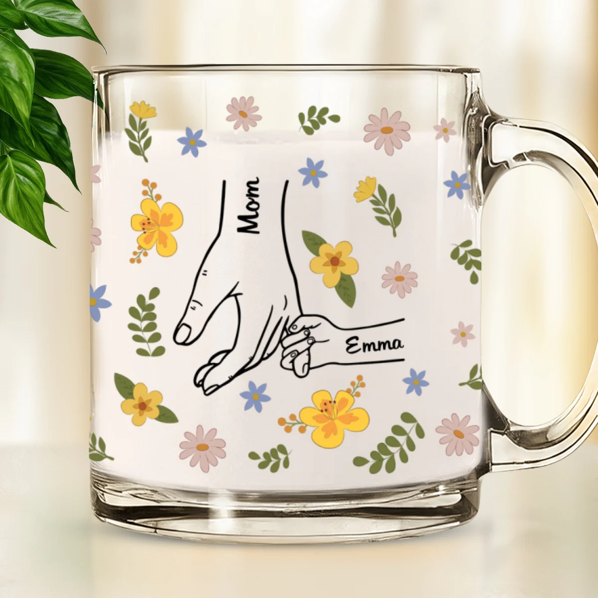 You Hold Our Hearts - Personalized Custom Glass Mug - Image 6