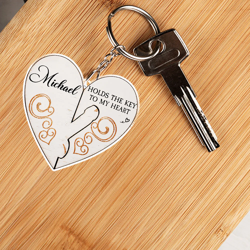 You Hold The Key To My Heart - Personalized Custom Acrylic Keychain - Image 4