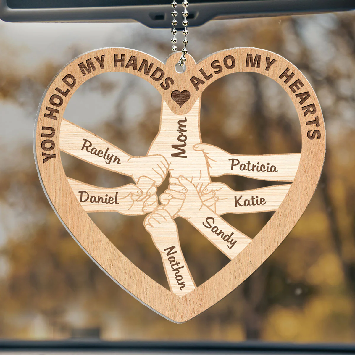 You Holds My Hands - Personalized Custom Car Ornament - Image 2