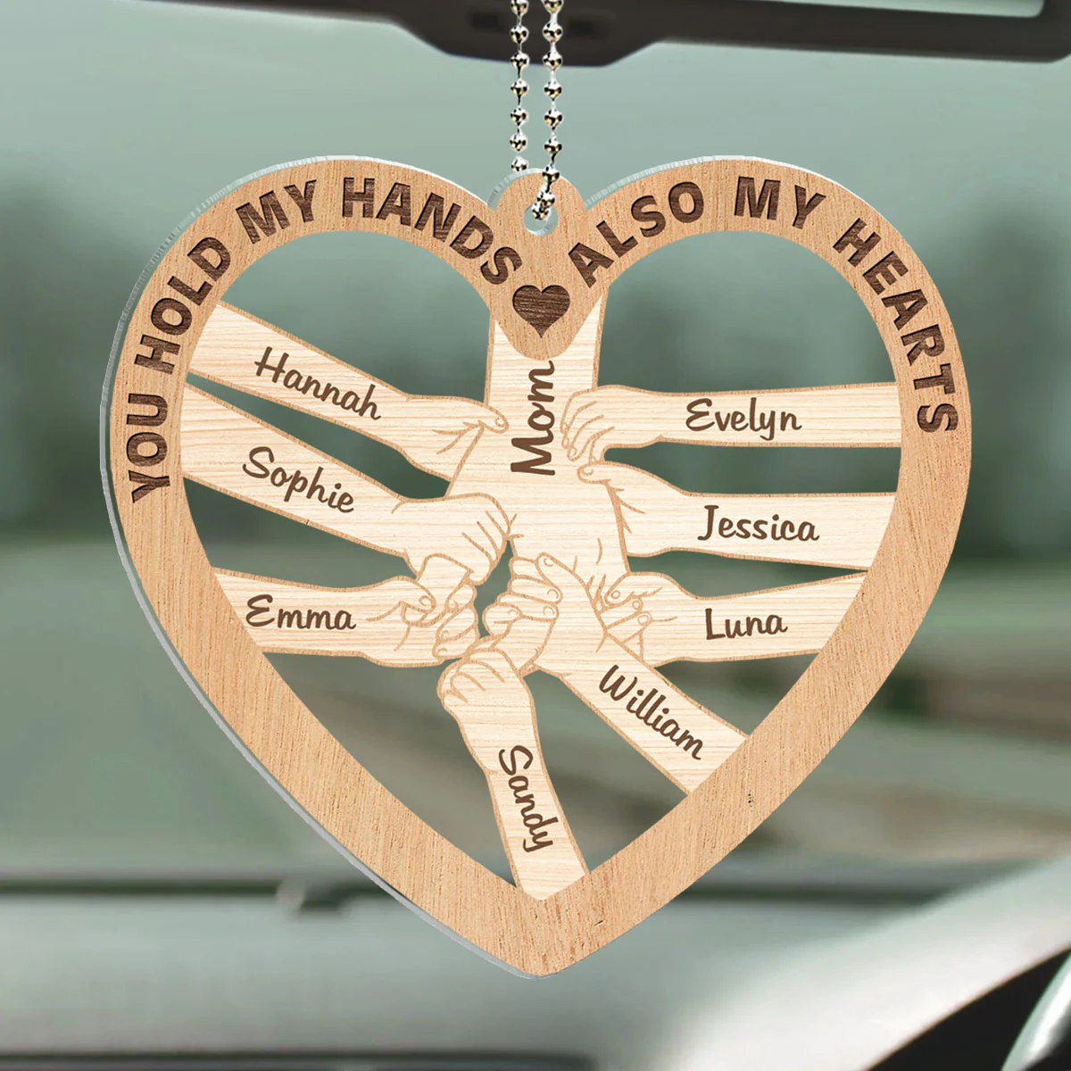 You Holds My Hands - Personalized Custom Car Ornament - Image 3