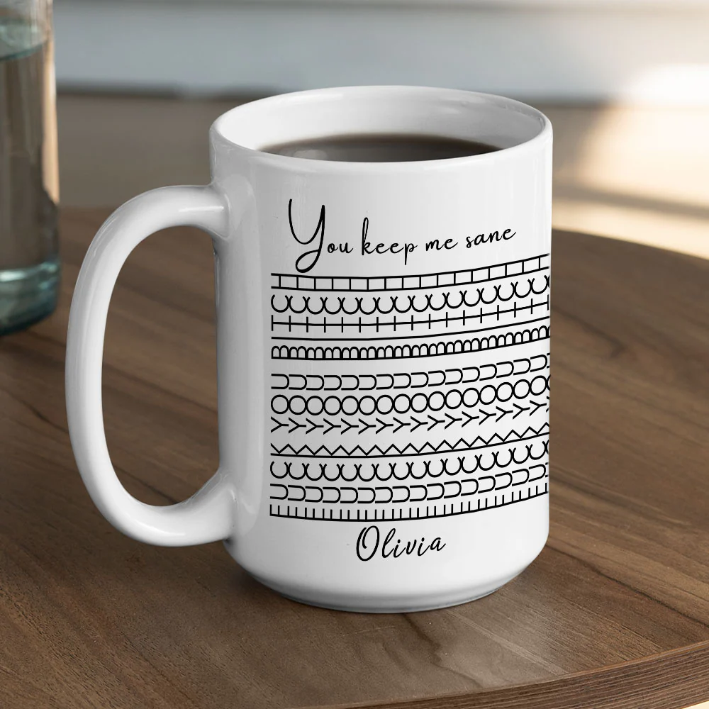 You Keep Me Sane Hidden Message - Personalized Custom Coffee Mug - Image 5