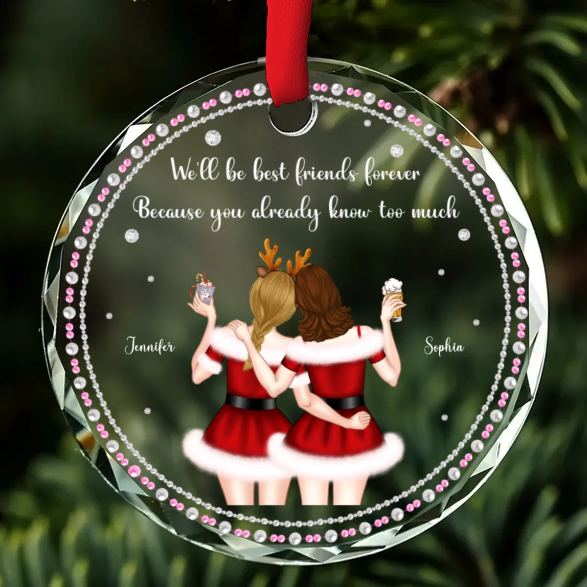 You Know Too Much - Personalized Custom Glass Ornament - Image 6