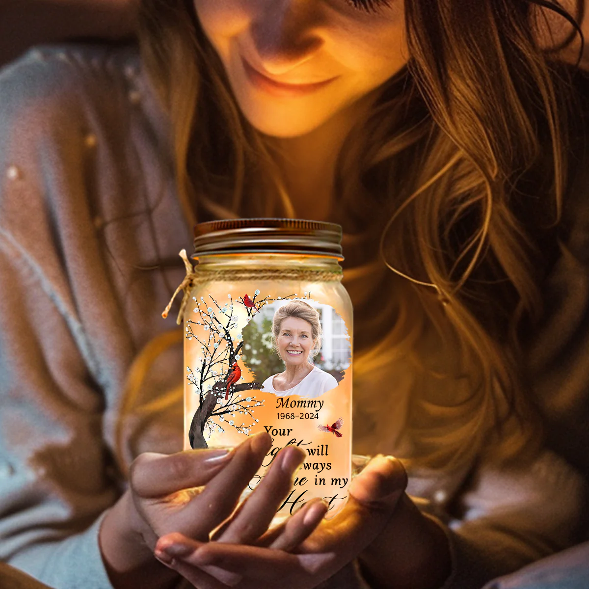 You Light My Heart - Personalized Custom Mason Jar Light - Image 2