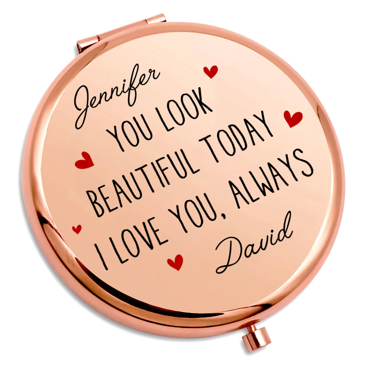 You Look Beautiful Today - Personalized Custom Compact Mirror - Image 2