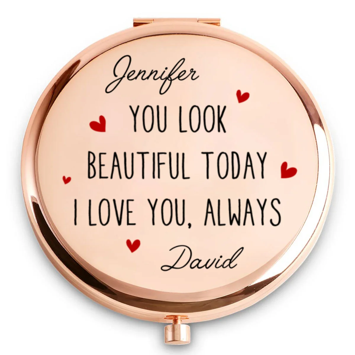 You Look Beautiful Today - Personalized Custom Compact Mirror - Image 5