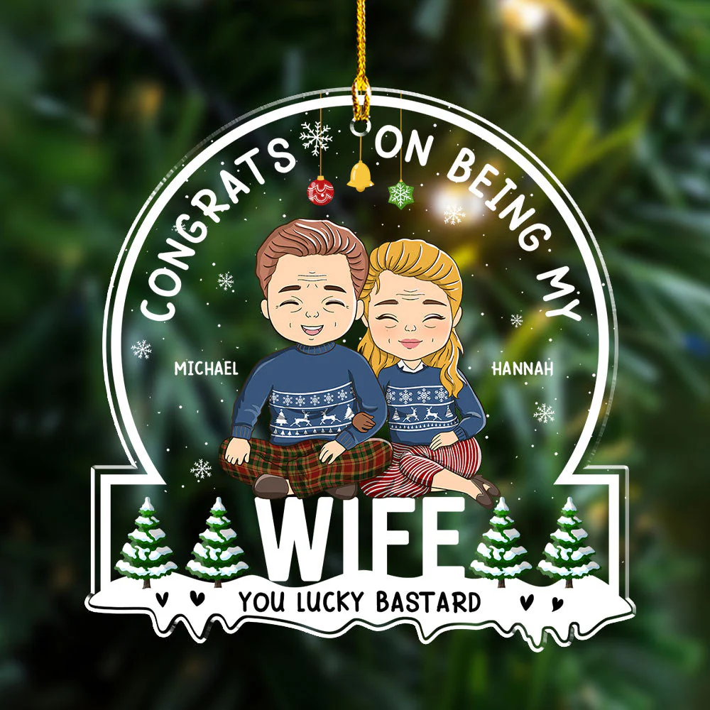 You Lucky Bastard - Personalized Custom Acrylic Ornament - Image 3