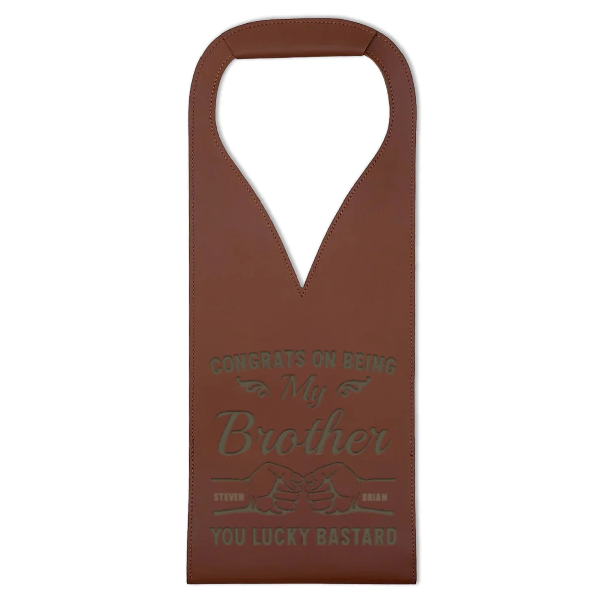 You Lucky Bastard - Personalized Custom Engraved Leather Wine Bag - Image 7
