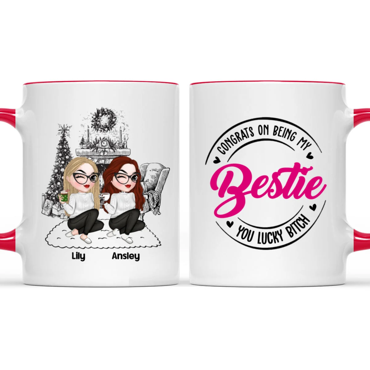 You Lucky Bitch - Personalized Custom Accent Mug - Image 11