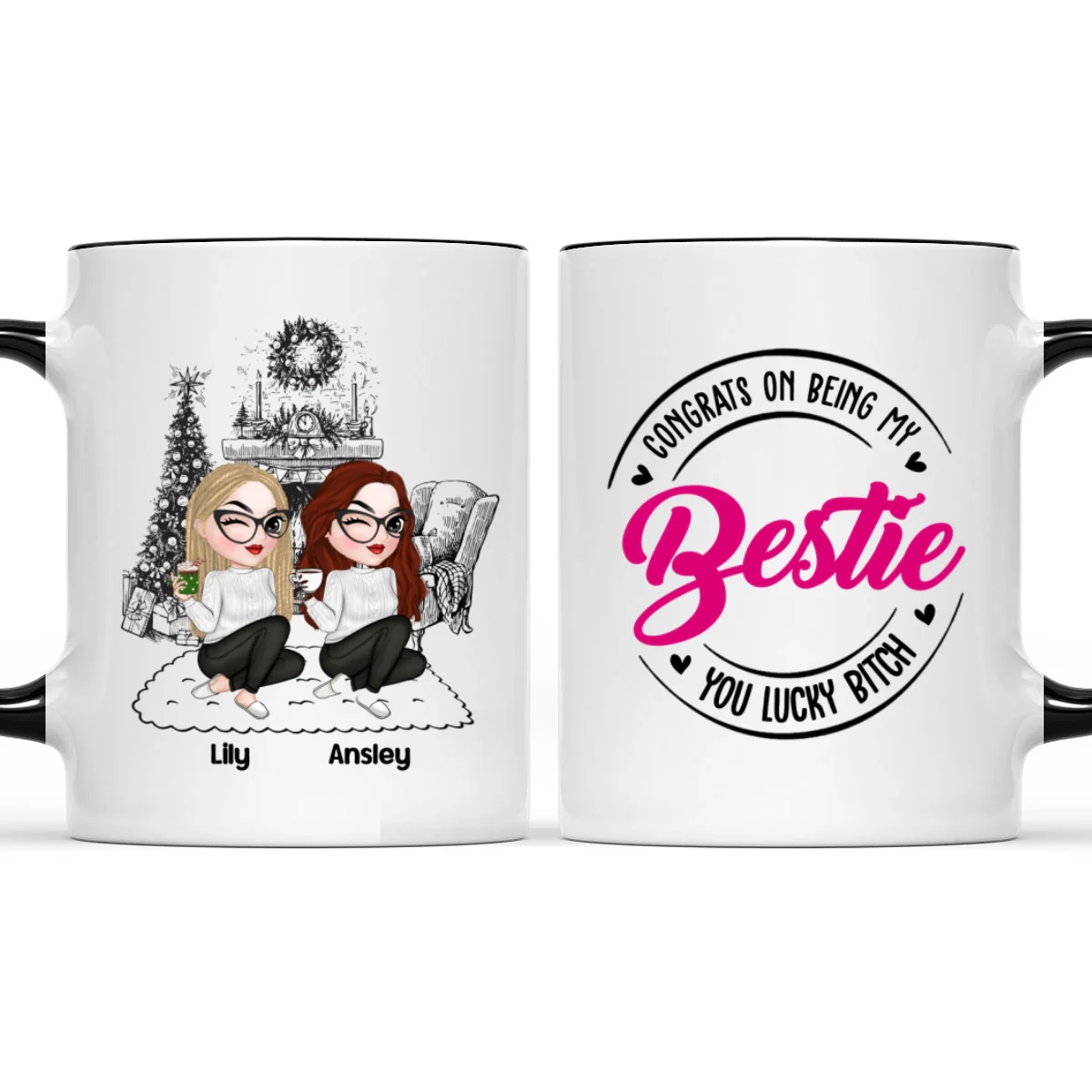 You Lucky Bitch - Personalized Custom Accent Mug - Image 7