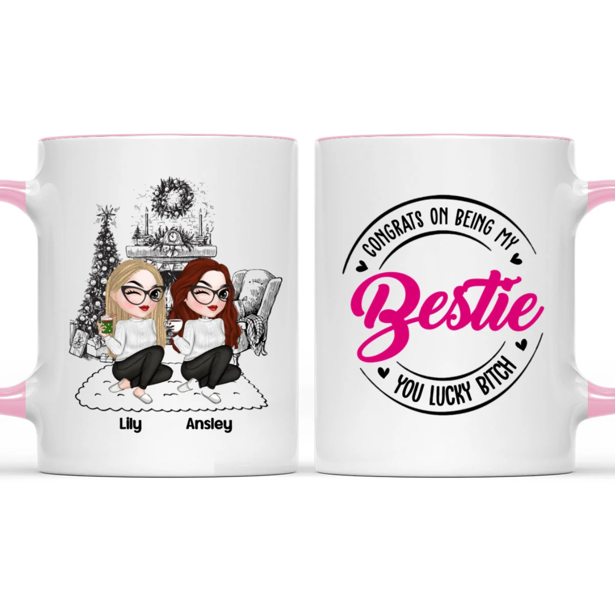 You Lucky Bitch - Personalized Custom Accent Mug - Image 9