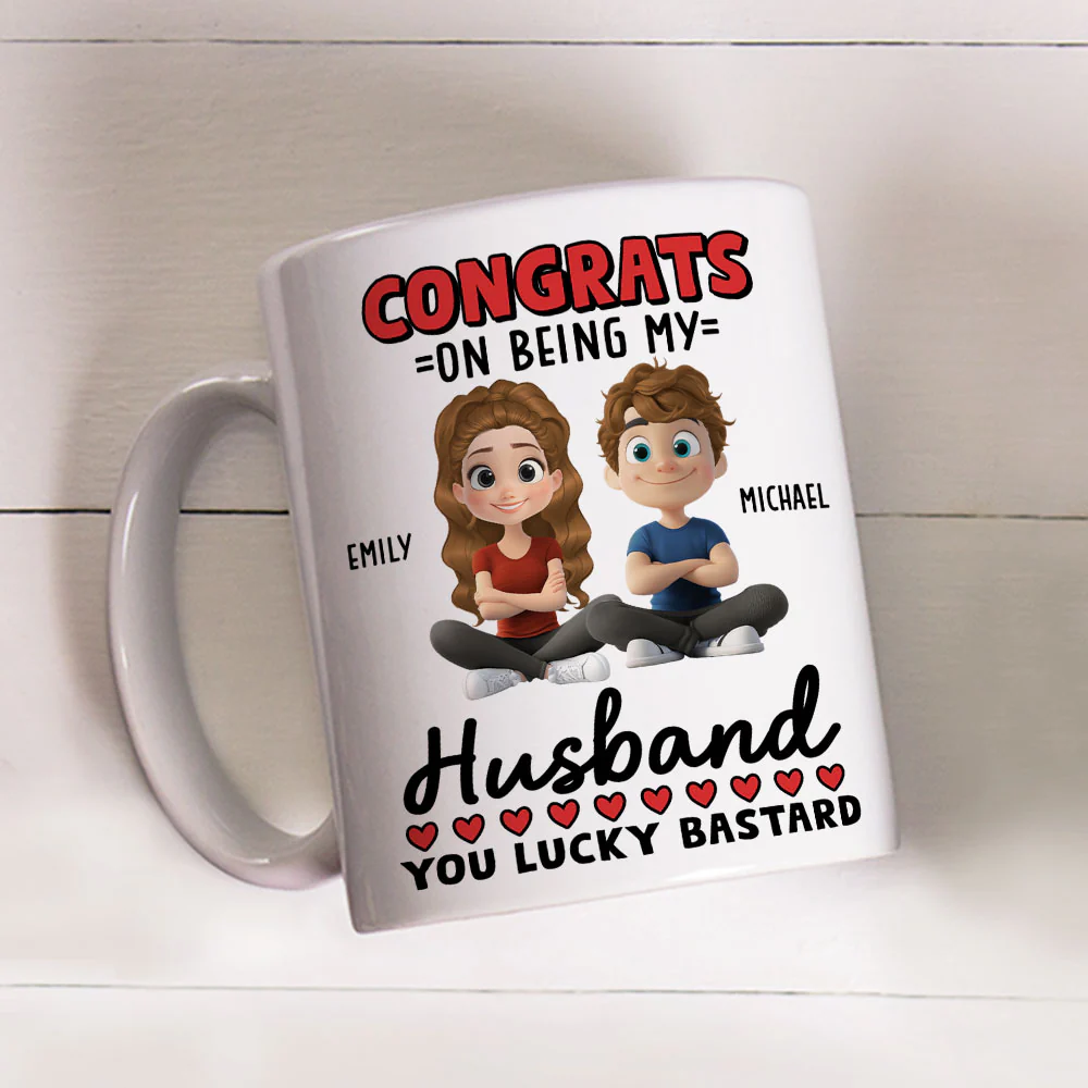 You Lucky Man - Personalized Custom Coffee Mug - Image 2