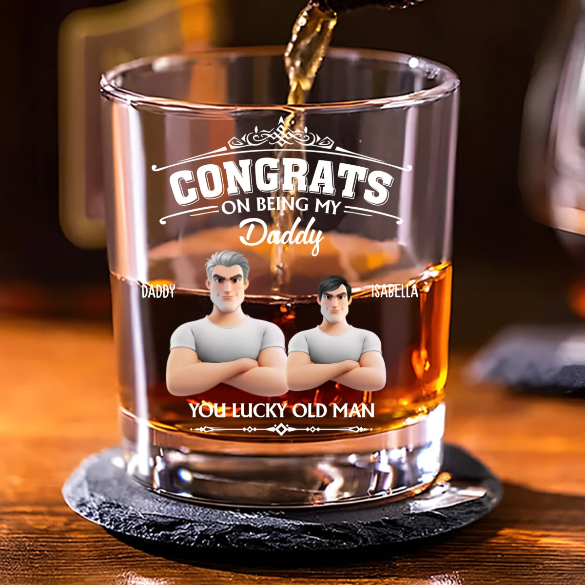 You Lucky Old Man - Personalized Custom Whiskey Glass - Image 6