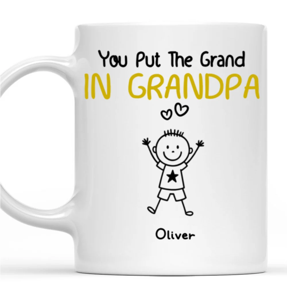 You Make Grandpa Look Grand - Personalized Custom Coffee Mug - Image 7