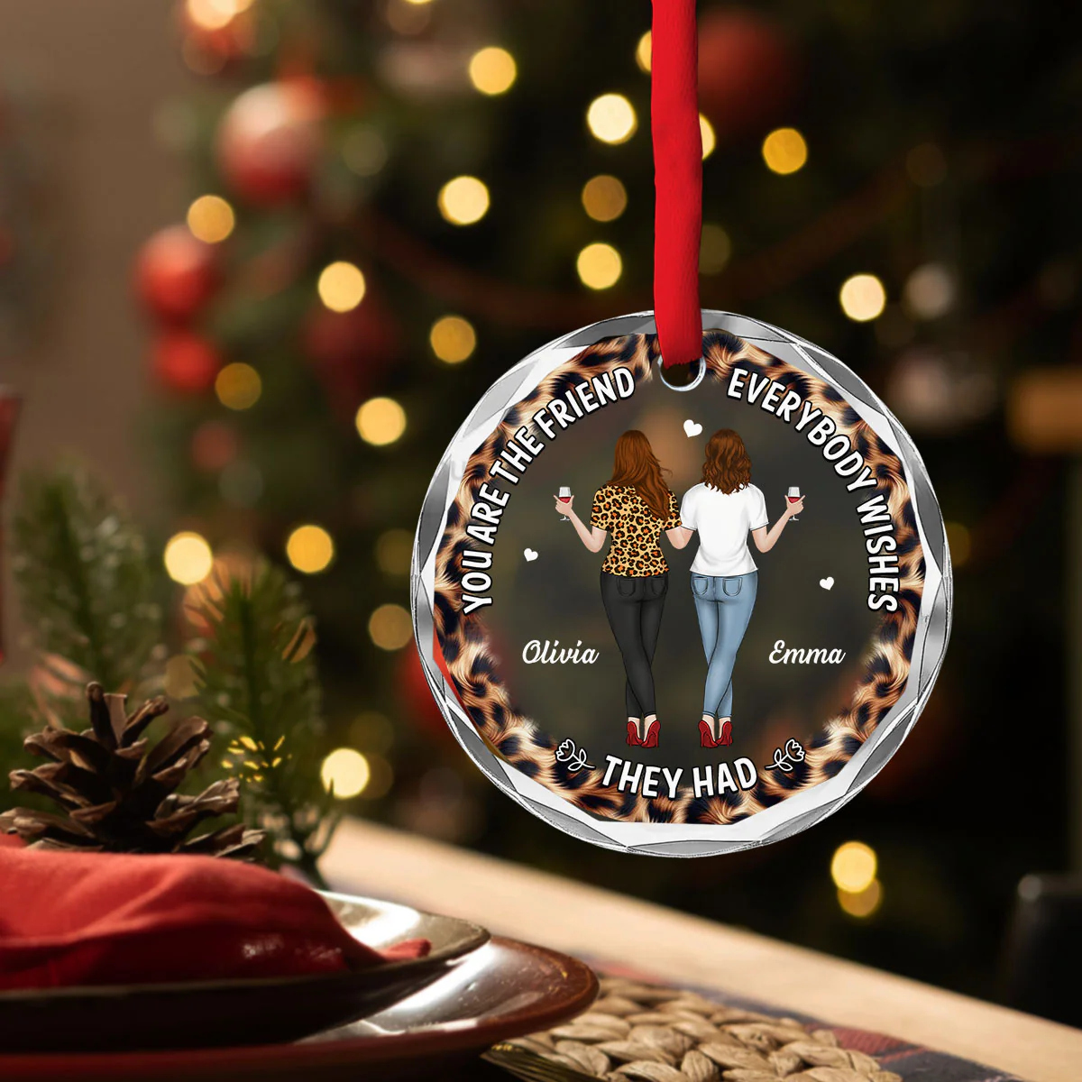 You Make Life Better - Personalized Custom Glass OrnamentĀ - Image 3