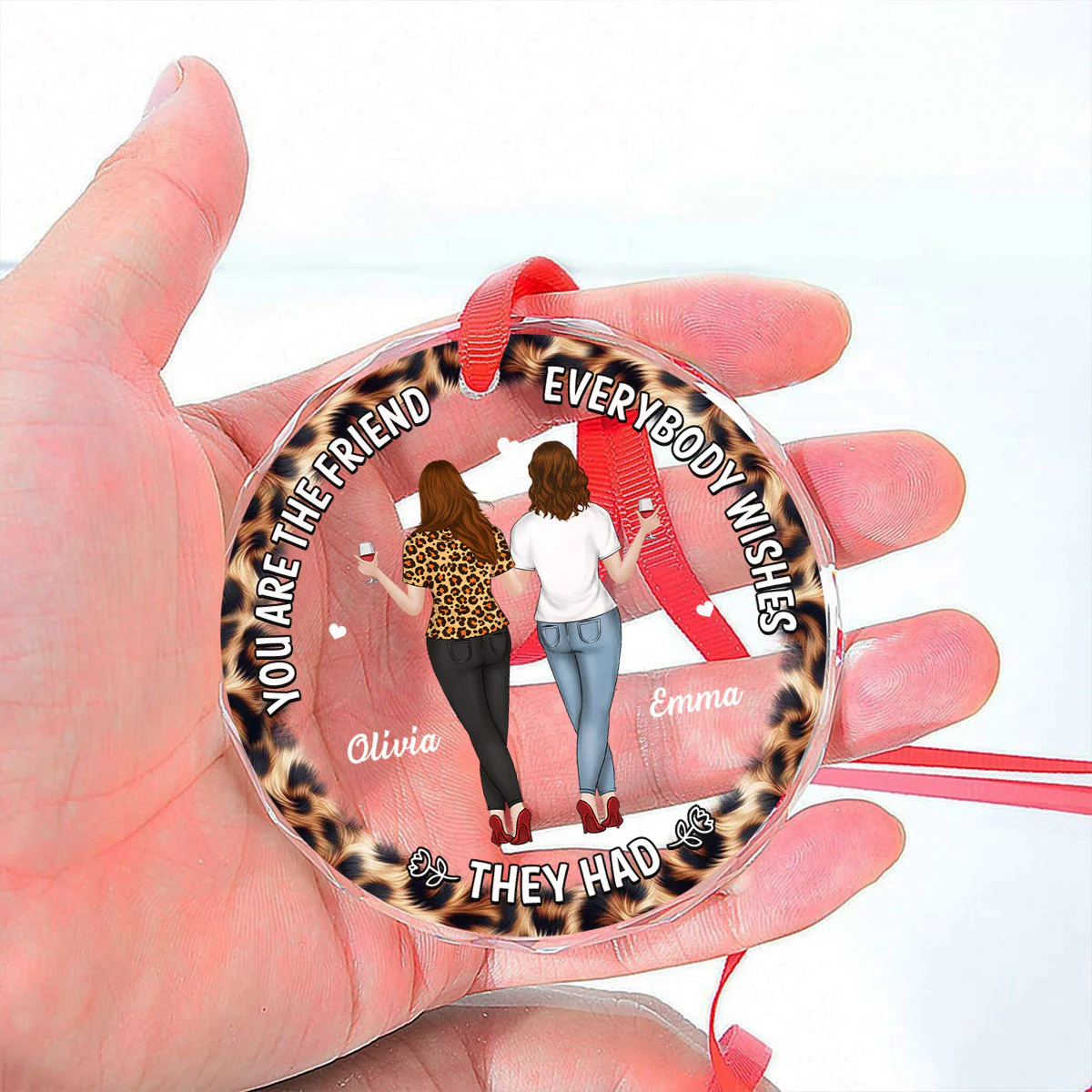 You Make Life Better - Personalized Custom Glass OrnamentĀ - Image 4