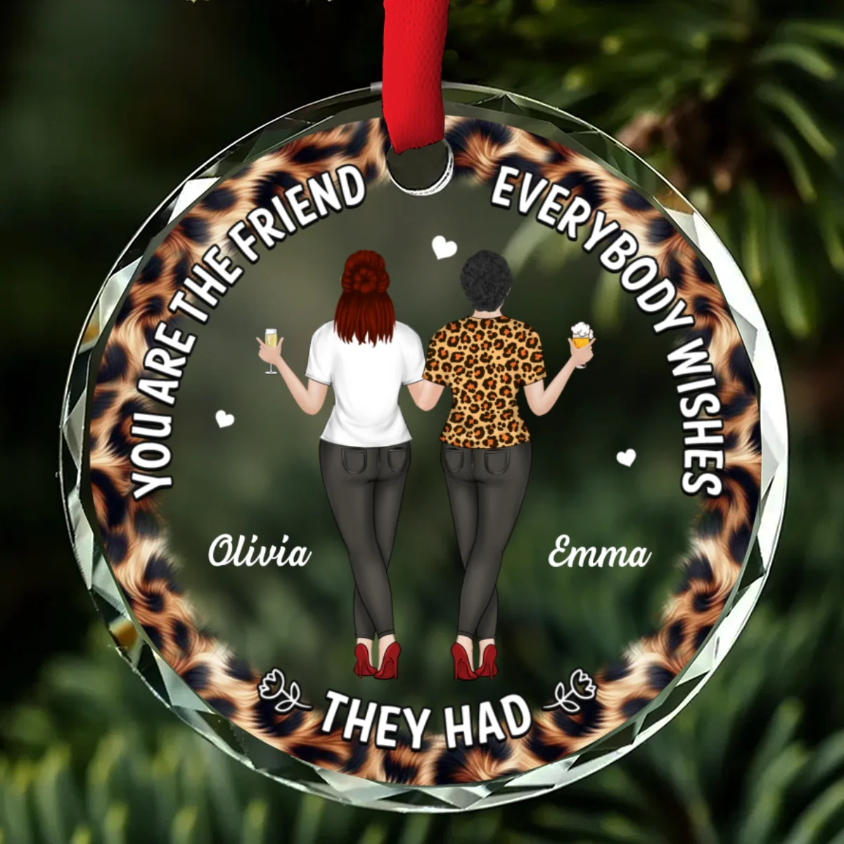 You Make Life Better - Personalized Custom Glass OrnamentĀ - Image 6