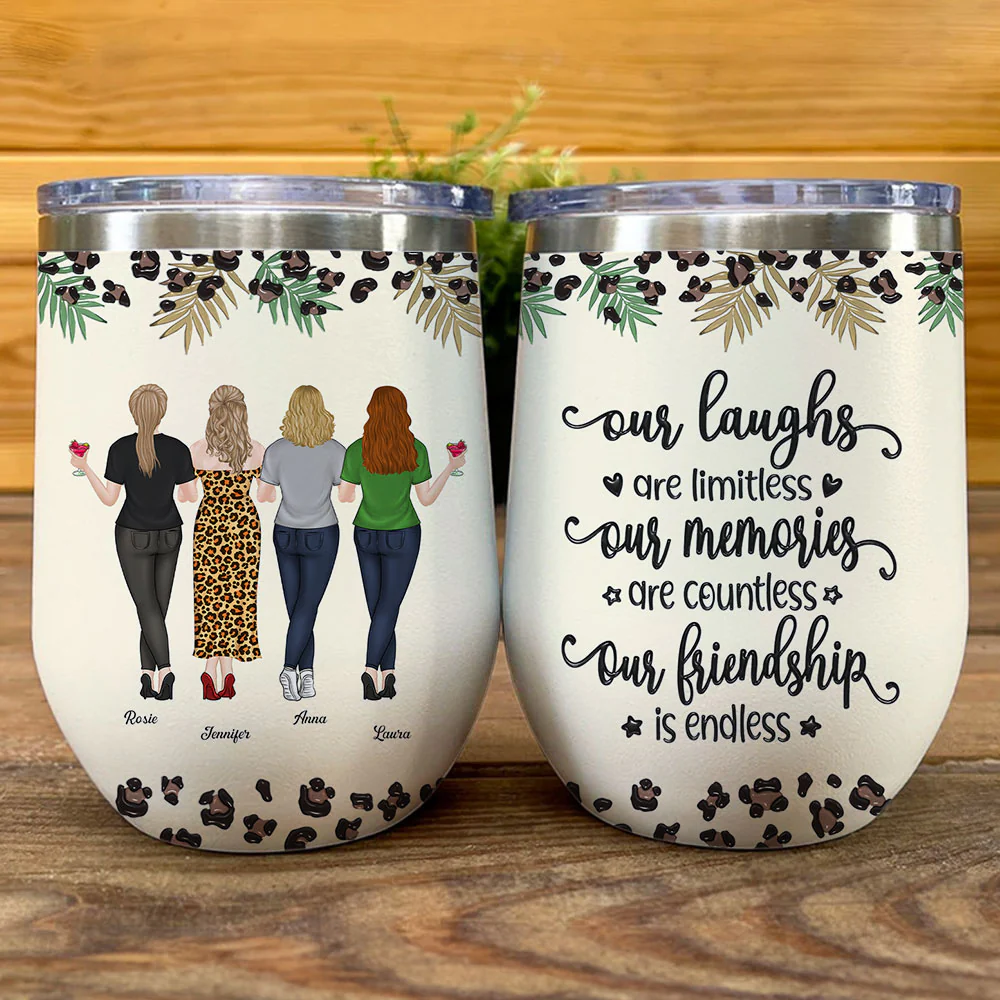 You Make Me Laugh Everyday - Personalized Custom 3D Inflated Effect Wine Tumbler - Image 3