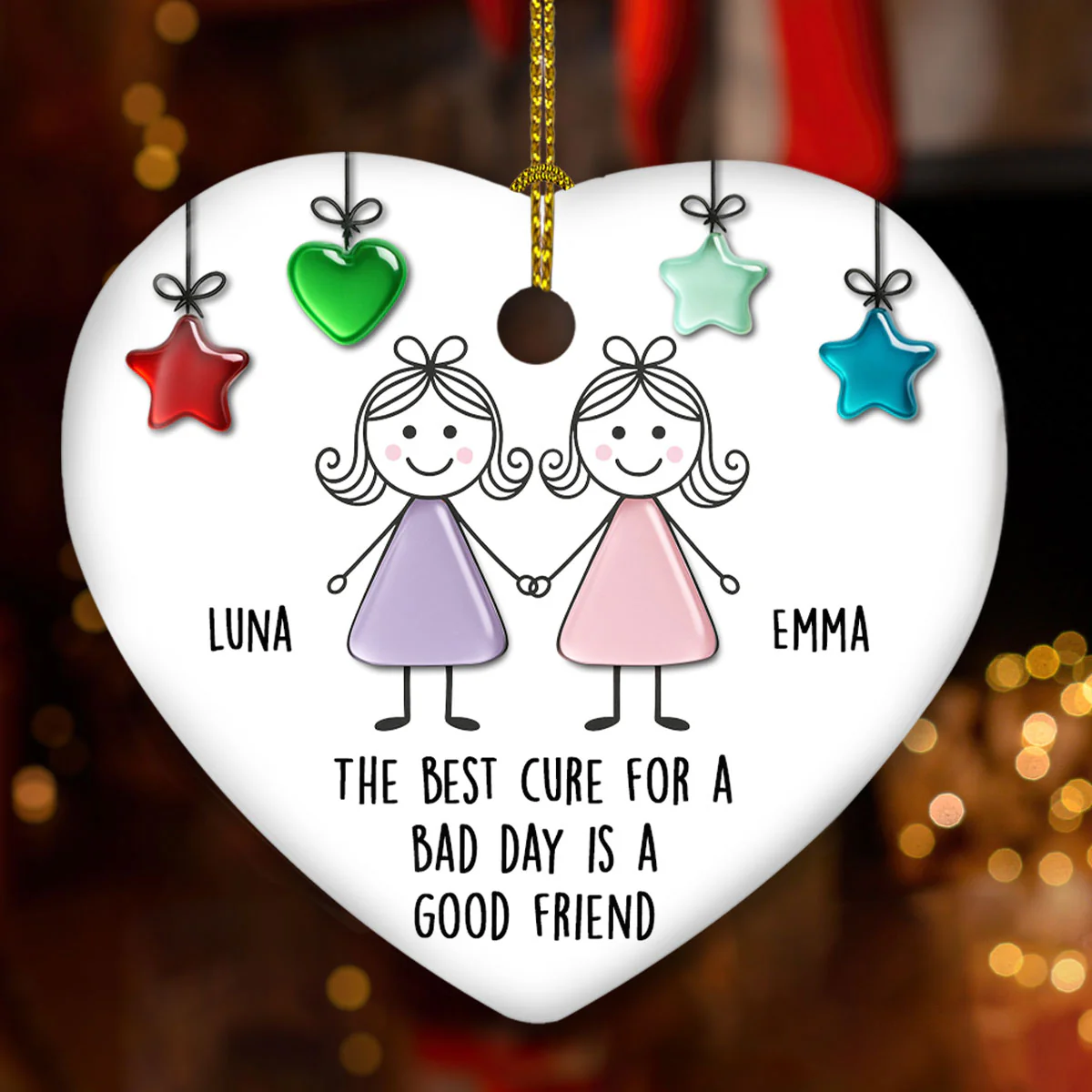 You Make My Days Brighter - Personalized Custom Ceramic Ornament - Image 2