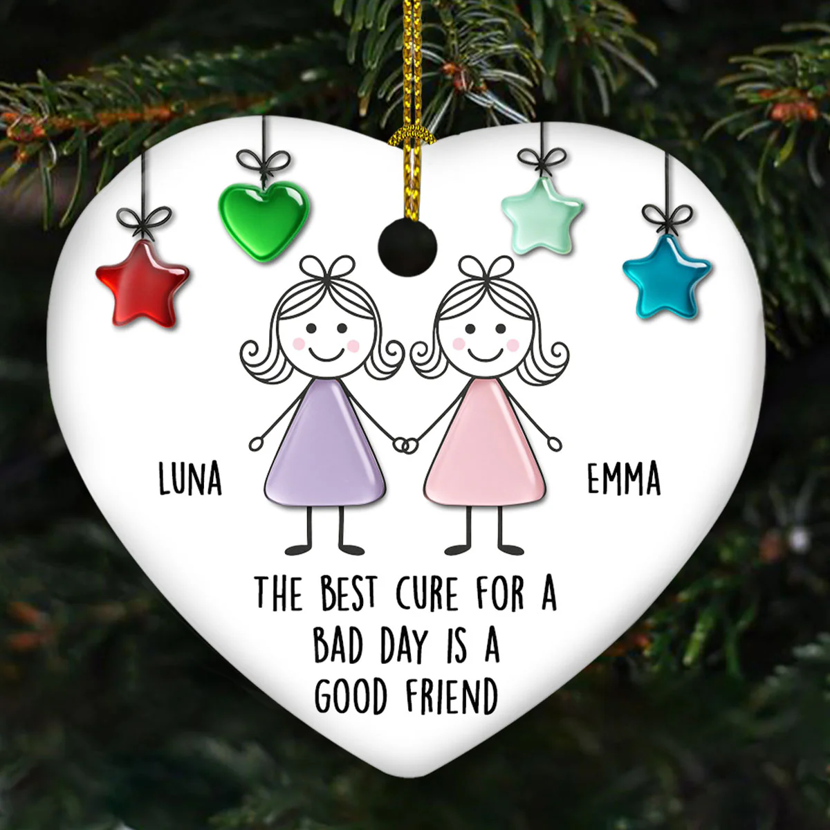 You Make My Days Brighter - Personalized Custom Ceramic Ornament - Image 3