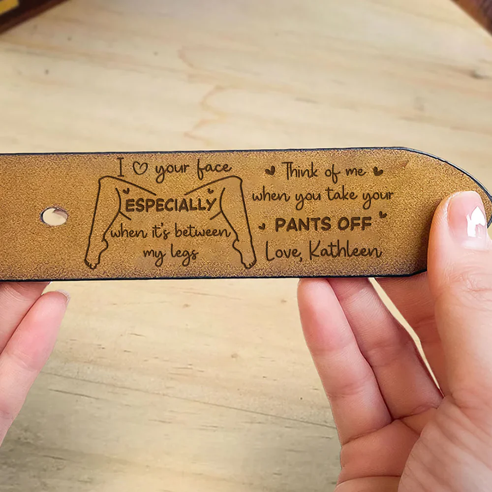 You Make My Focus Disappear - Personalized Engraved Leather Belt - Image 4