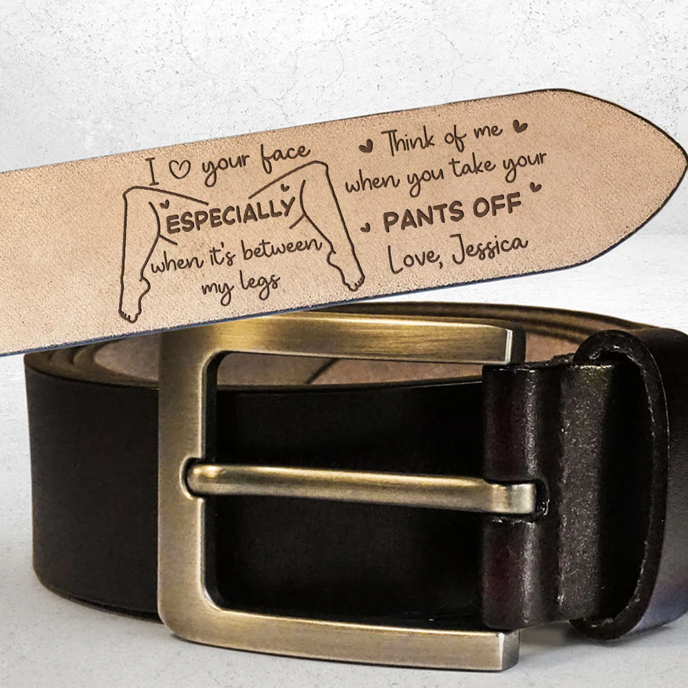 You Make My Focus Disappear - Personalized Engraved Leather Belt - Image 7