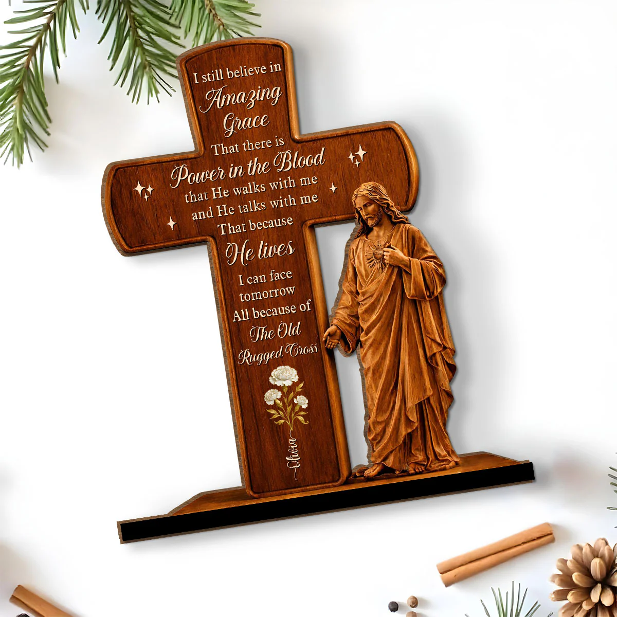 You Make The World Better - Personalized Custom 2-Layer Wood Plaque With Flat Base - Image 5