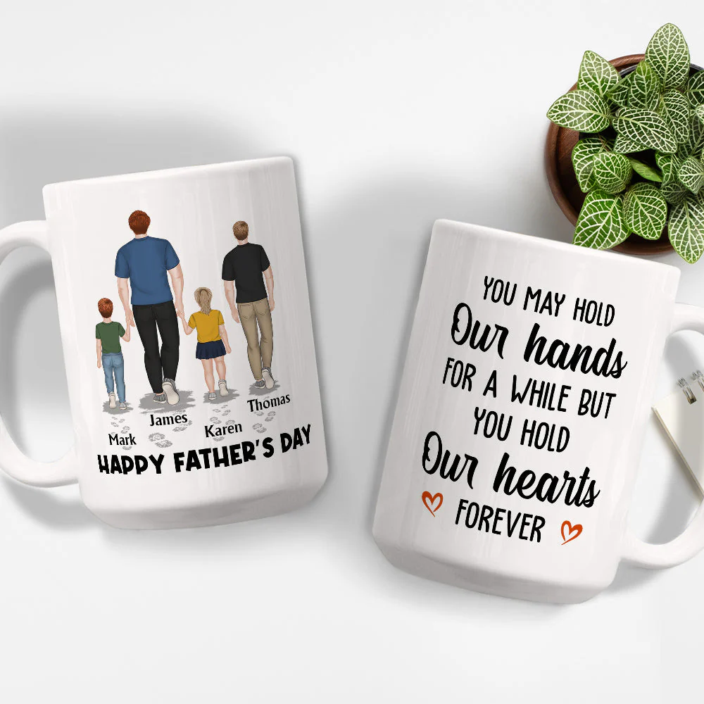 You May Hold My Hand For A While But You Hold My Heart Forever - Personalized Custom Coffee Mug - Image 5