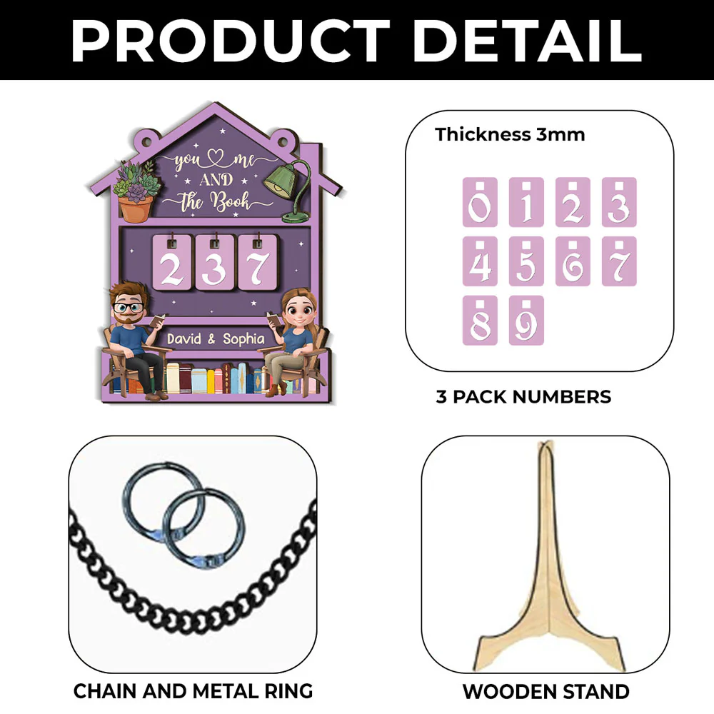 You Me And The - Personalized Custom Tracker Sign - Image 2