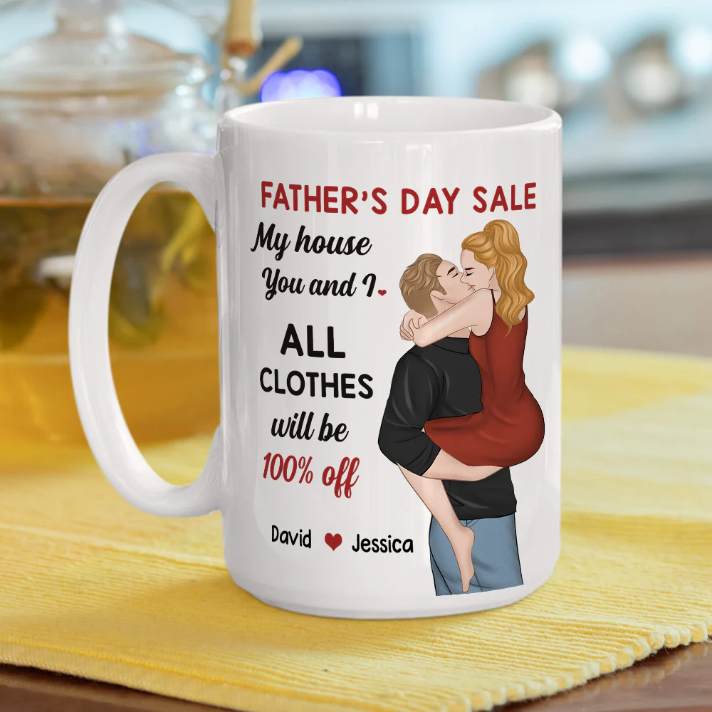 You Me No Clothes Deal - Personalized Custom Coffee Mug - Image 6