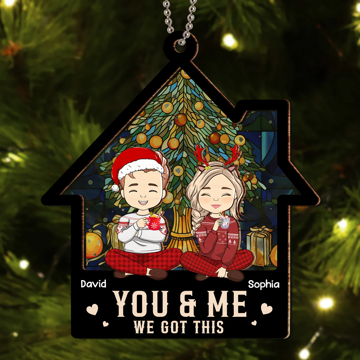 You & Me So We Got This - Personalized Custom Suncatcher Ornament - Image 2