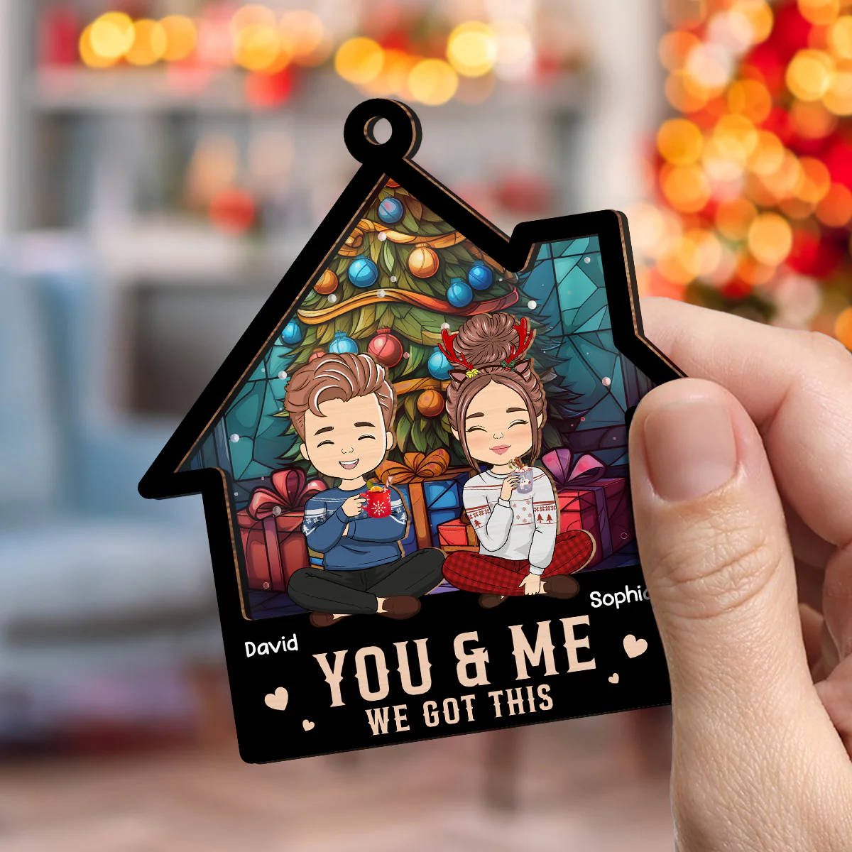 You & Me So We Got This - Personalized Custom Suncatcher Ornament - Image 4